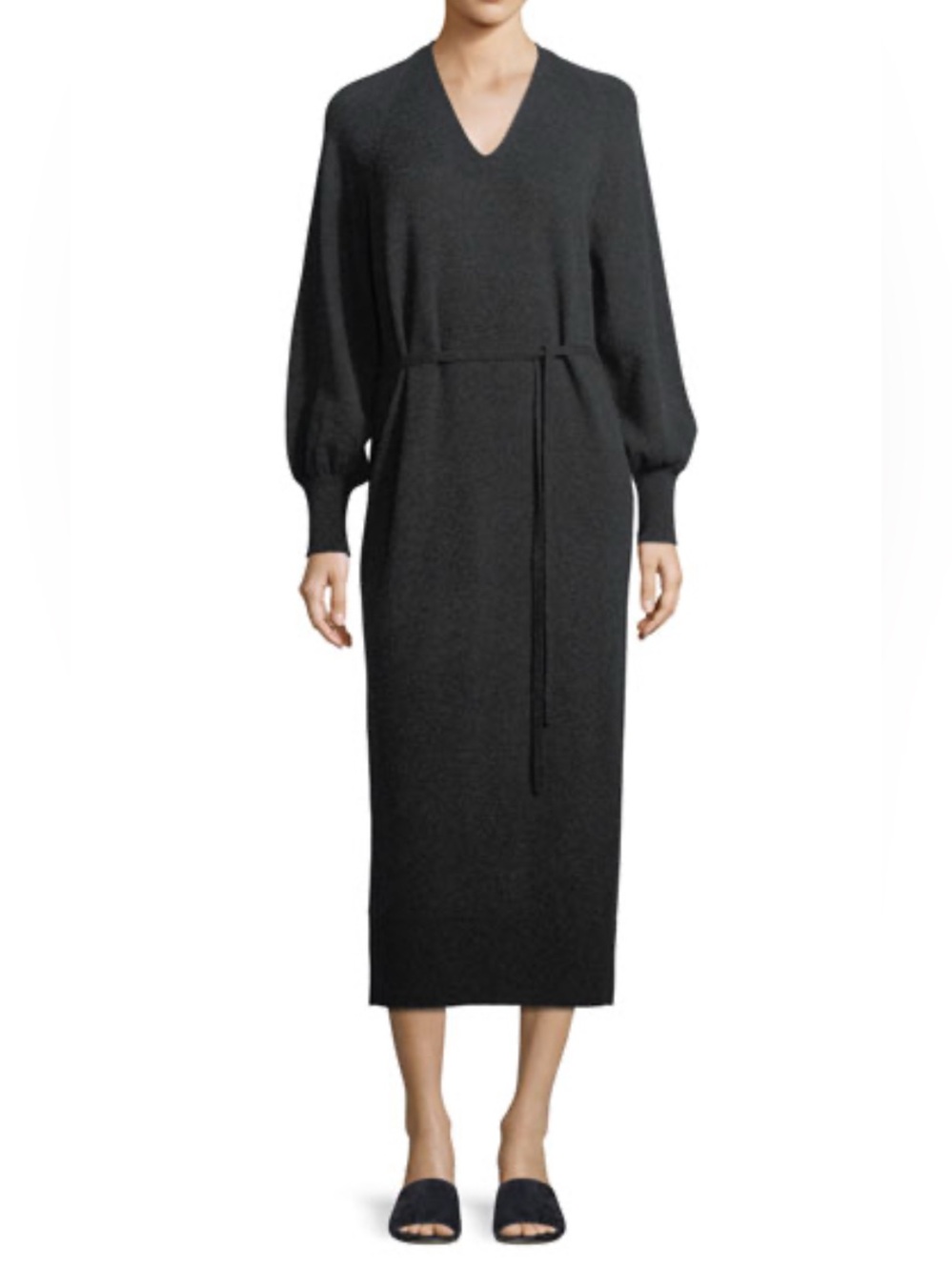 VINCE Wool/Cashmere Side Slitted Sweater Dress